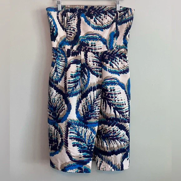 BANANA REPUBLIC Silk Floral Strapless Sheath Cocktail Dress Size 10 - Picture 2 of 13